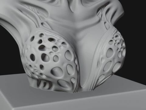 Alien Queen Bust Statue Design 4 - 3D Print Model 3D Print Model