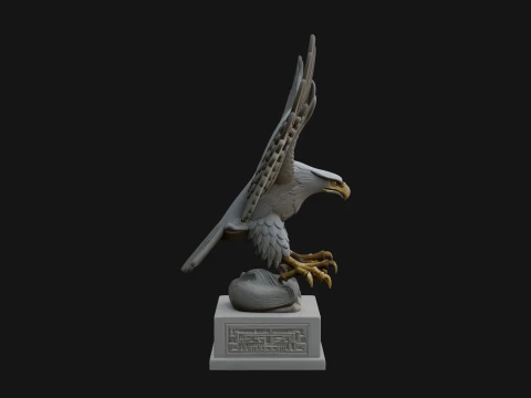 Eagle on Pedestal Statue Design 3 - 3D Print Model 3D Print Model