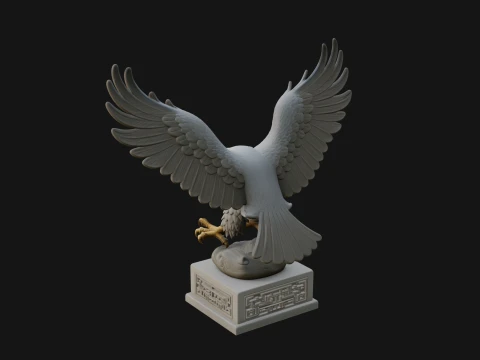 Eagle on Pedestal Statue Design 3 - 3D Print Model 3D Print Model
