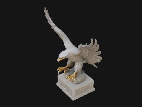 Eagle on Pedestal Statue Design 3 - 3D Print Model 3D Print Model