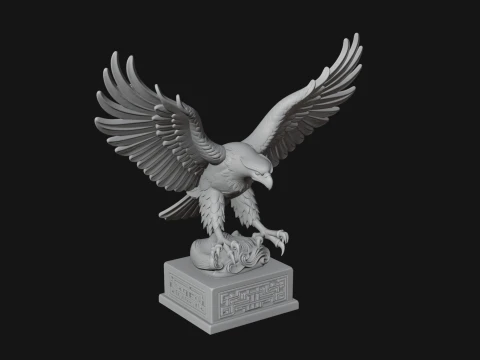 Eagle on Pedestal Statue Design 3 - 3D Print Model 3D Print Model