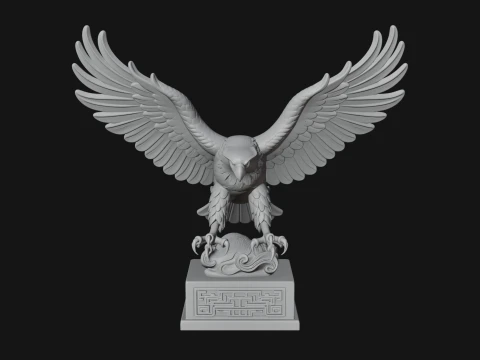 Eagle on Pedestal Statue Design 3 - 3D Print Model 3D Print Model