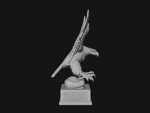 Eagle on Pedestal Statue Design 3 - 3D Print Model 3D Print Model