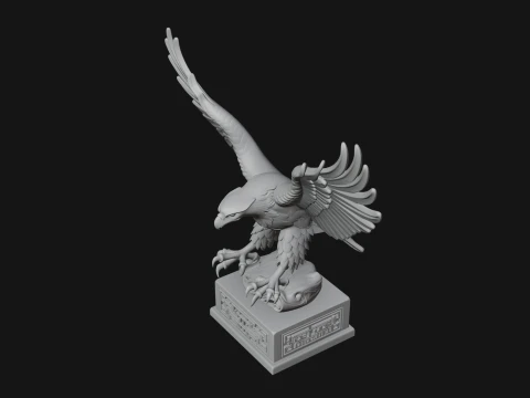 Eagle on Pedestal Statue Design 3 - 3D Print Model 3D Print Model