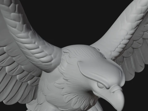 Eagle on Pedestal Statue Design 3 - 3D Print Model 3D Print Model