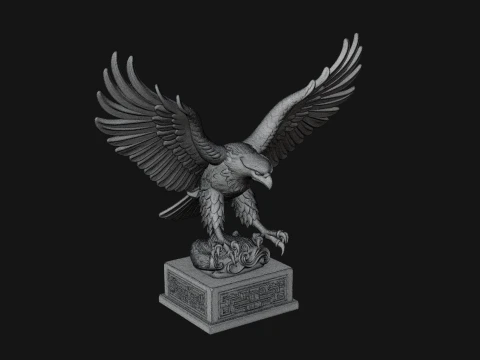 Eagle on Pedestal Statue Design 3 - 3D Print Model 3D Print Model