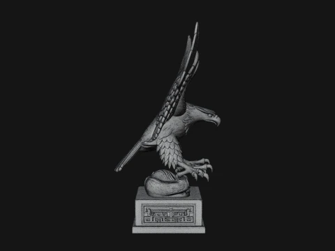 Eagle on Pedestal Statue Design 3 - 3D Print Model 3D Print Model