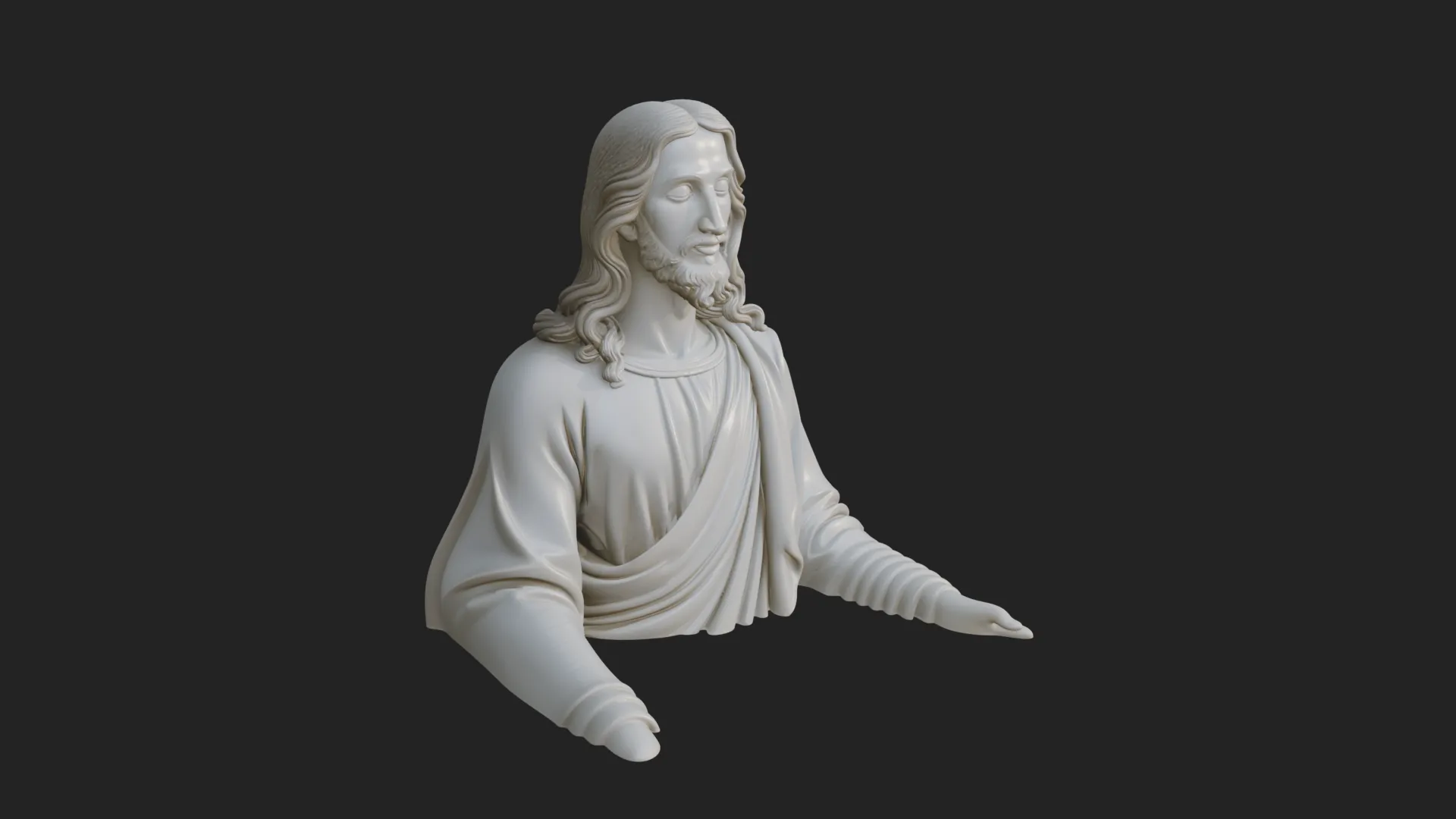Christ Bust Statue Design 4 - 3D Print Model 3D Print Model .c4d .max .obj .3ds .fbx .stl .blend 