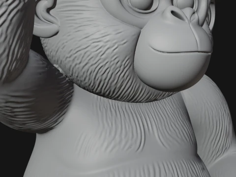 Monkey on Pedestal Statue Design 2 - 3D Print Model 3D Print Model