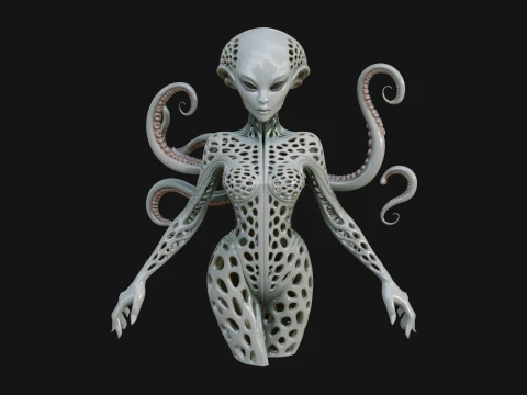 Tentacle Alien Statue Design 1 - 3D Print Model 3D Print Model