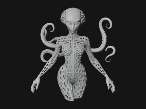 Tentacle Alien Statue Design 1 - 3D Print Model 3D Print Model