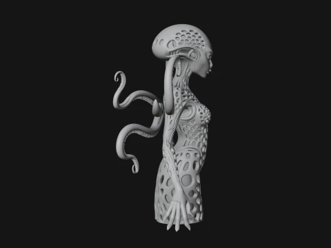 Tentacle Alien Statue Design 1 - 3D Print Model 3D Print Model