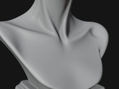 Shell Crown Woman Bust Statue Design 6 - 3D Print Model 3D Print Model