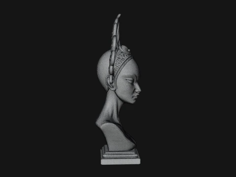 Shell Crown Woman Bust Statue Design 6 - 3D Print Model 3D Print Model