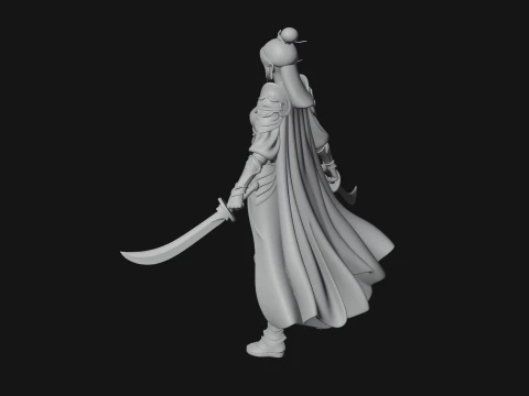 Chinese Swordswoman Statue Design 3 - 3D Print Model 3D Print Model