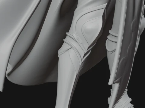 Chinese Swordswoman Statue Design 3 - 3D Print Model 3D Print Model