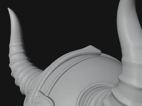 Horned Helm Skeleton Bust Statue Design 2 - 3D Print Model 3D Print Model