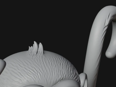 Monkey on Pedestal Statue Design 3 - 3D Print Model 3D Print Model
