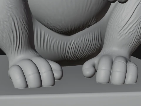 Monkey on Pedestal Statue Design 3 - 3D Print Model 3D Print Model
