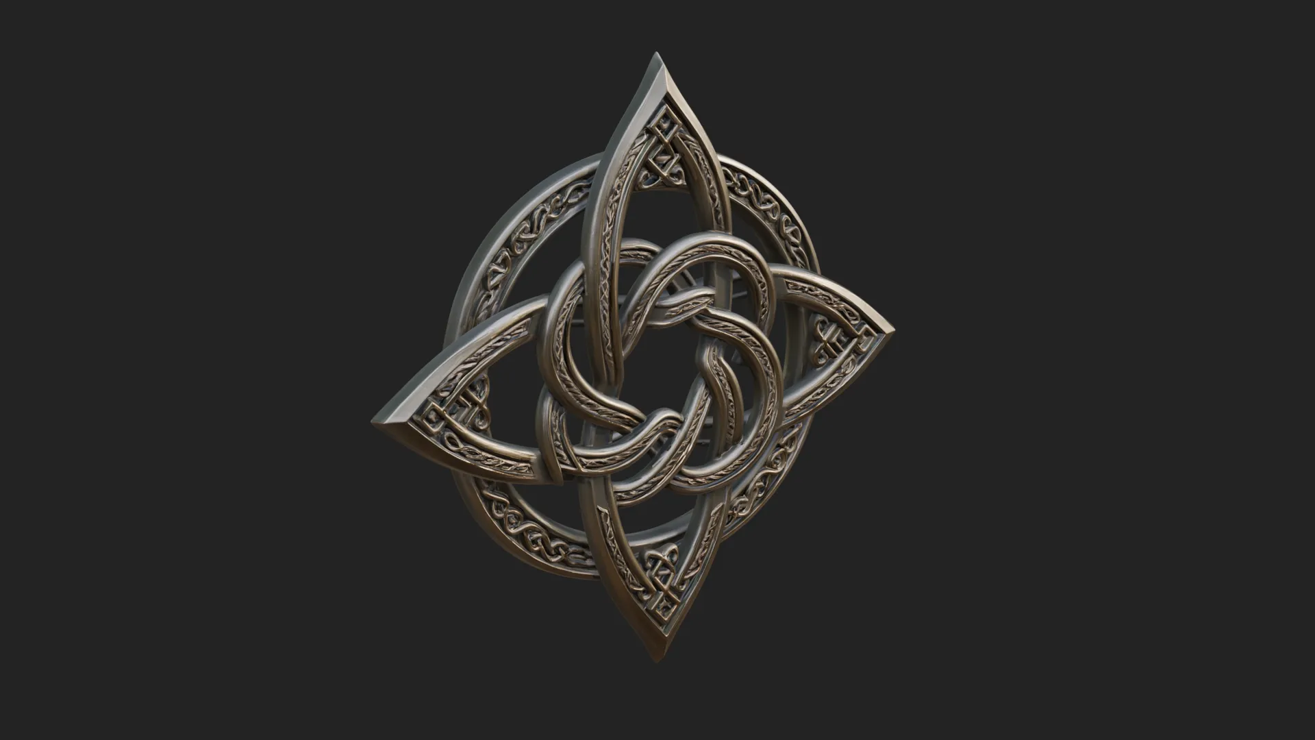 Celtic Trinity Knot Pendant Design 7 - 3D Print Model 3D Print Model .c4d .max .obj .3ds .fbx .stl .blend 