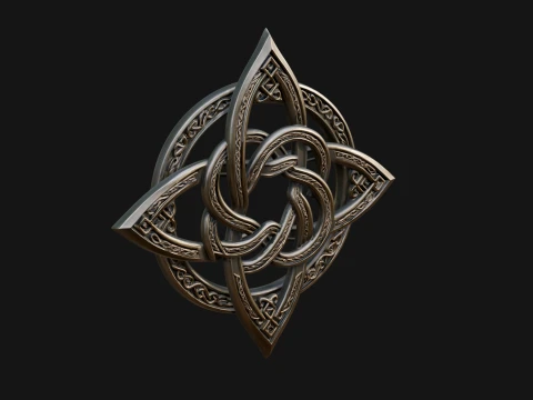 Celtic Trinity Knot Pendant Design 7 - 3D Print Model 3Dプリントモデル