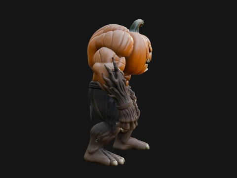Pumpkin Tree Creature Statue Design 2 - 3D Print Model 3D Print Model