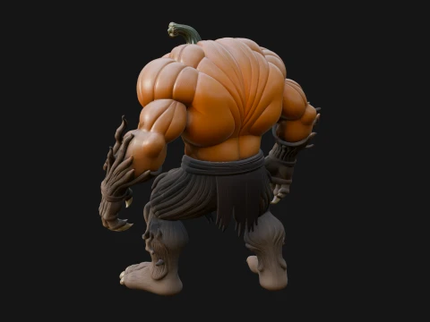 Pumpkin Tree Creature Statue Design 2 - 3D Print Model 3D Print Model