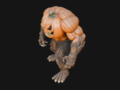 Pumpkin Tree Creature Statue Design 2 - 3D Print Model 3D Print Model