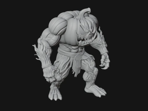 Pumpkin Tree Creature Statue Design 2 - 3D Print Model 3D Print Model