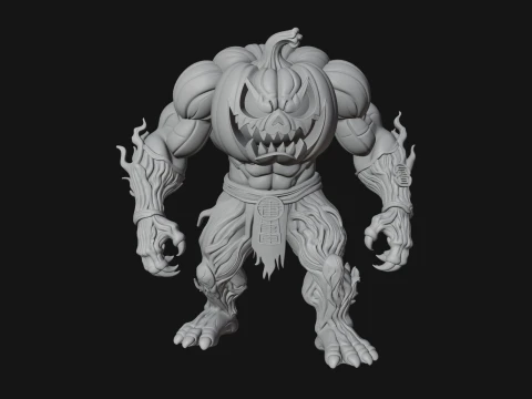 Pumpkin Tree Creature Statue Design 2 - 3D Print Model 3D Print Model