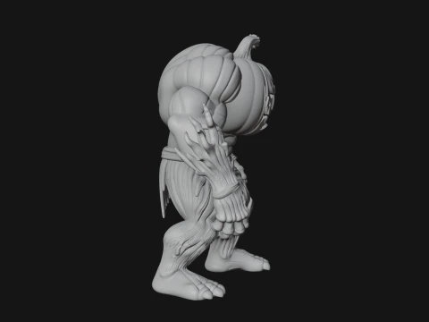 Pumpkin Tree Creature Statue Design 2 - 3D Print Model 3D Print Model