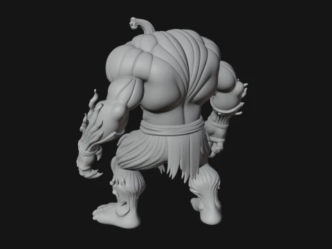 Pumpkin Tree Creature Statue Design 2 - 3D Print Model 3D Print Model