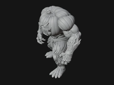 Pumpkin Tree Creature Statue Design 2 - 3D Print Model 3D Print Model