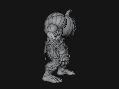 Pumpkin Tree Creature Statue Design 2 - 3D Print Model 3D Print Model
