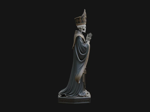 Skeleton Bishop Statue Design 3 - 3D Print Model 3D Print Model
