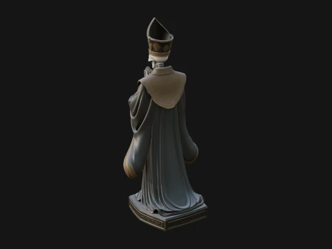 Skeleton Bishop Statue Design 3 - 3D Print Model 3D Print Model