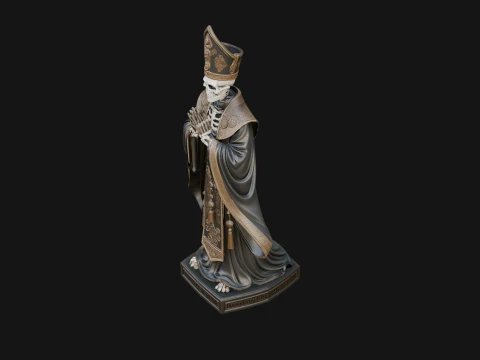 Skeleton Bishop Statue Design 3 - 3D Print Model 3D Print Model
