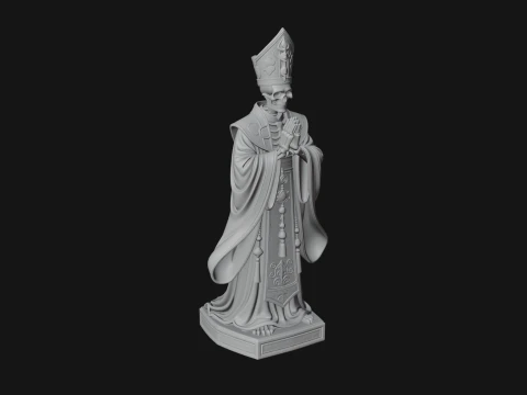 Skeleton Bishop Statue Design 3 - 3D Print Model 3D Print Model