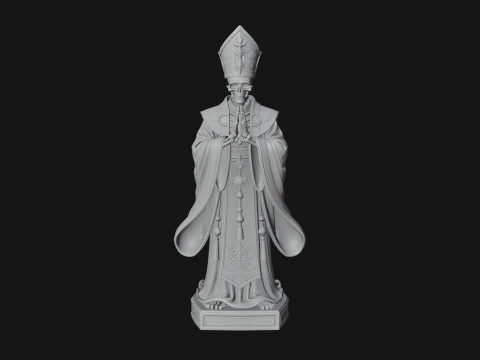 Skeleton Bishop Statue Design 3 - 3D Print Model 3D Print Model