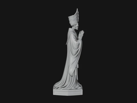 Skeleton Bishop Statue Design 3 - 3D Print Model 3D Print Model