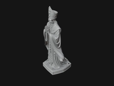 Skeleton Bishop Statue Design 3 - 3D Print Model 3D Print Model