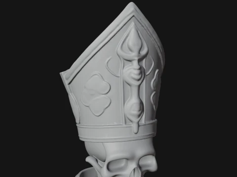 Skeleton Bishop Statue Design 3 - 3D Print Model 3D Print Model