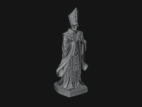 Skeleton Bishop Statue Design 3 - 3D Print Model 3D Print Model