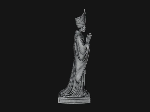 Skeleton Bishop Statue Design 3 - 3D Print Model 3D Print Model