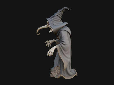 Hunched Hag Sorcerer Statue Design 1 - 3D Print Model 3D Print Model