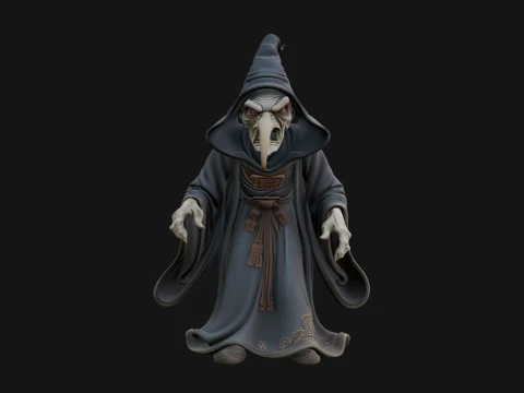 Hunched Hag Sorcerer Statue Design 1 - 3D Print Model 3D Print Model