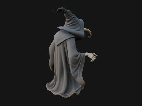 Hunched Hag Sorcerer Statue Design 1 - 3D Print Model 3D Print Model