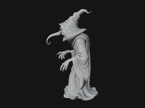 Hunched Hag Sorcerer Statue Design 1 - 3D Print Model 3D Print Model