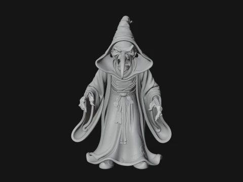 Hunched Hag Sorcerer Statue Design 1 - 3D Print Model 3D Print Model