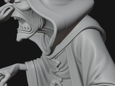 Hunched Hag Sorcerer Statue Design 1 - 3D Print Model 3D Print Model
